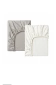 Lenast Lastikli Bebek Çarşafı Beyaz Ve Gri Renk 60x120 cm - 1