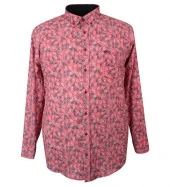 Büyük Beden Likralı Erkek Gömlek Uzun Kol Nar - 1