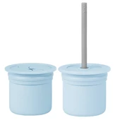 OiOi Ham+Hüp Pipetli Silikon Bardak Seti Mineral Blue / Powder Grey - 1