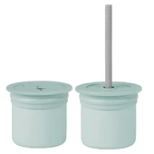 OiOi Ham+Hüp Pipetli Silikon Bardak Seti River Green / Powder Grey - 1