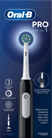 Oral-B Pro Serisi 1 Siyah Elektrikli Diş Fırçası, 1 Diş Fırçası Başlığı - 4