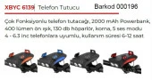XBYC-6139 Bisiklet 400 Lümen Ön Far + Zil + Telefon Tutucu MAVİ - 8