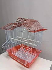Netx Kırmızı Kuş Kafesi Çin Evi 30x23x51 Kanarya Muhabbet Kuşu için - 3