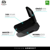 Peugeot 206 Kol için Dayama Kolçak Çelik Ayaklı ABS Siyah 1998-2012 A+Kalite thumbnail 4