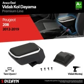 Peugeot 208 ABS için Vidalı Kol Dayama Kolçak Gri 2012-2019 A+Kalite thumbnail 1