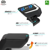 Peugeot 208 ABS için Vidalı Kol Dayama Kolçak Gri 2012-2019 A+Kalite thumbnail 3