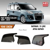 Fiat Doblo D3-D4 için Batman Ayna Kapağı 2009-2022 Piano Black thumbnail 2