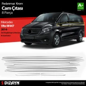 Mercedes Vito W447 için Krom Cam Alt Çıtaları 8 Parça. (Tek Sürgülü Kapı-L2 Orta Şasi) 2014 Üzeri thumbnail 1
