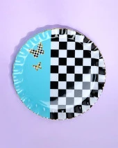 Glore Audra Altın Yaldızlı 6 Kişilik Cam Servis Tabağı Takımı 28093 thumbnail 3