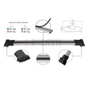 Ford Tourneo Courier için Van 2014-2017 Fly Model Gri Ara Atkı A+Kalite thumbnail 3