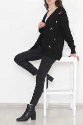 Nakışlı Hırka Siyah - 383.1577. - 2