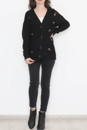 Nakışlı Hırka Siyah - 383.1577. - 6