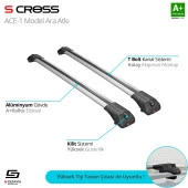 Renault Clio Sport için Tourer 2013 Üzeri Ace-1 Model Gri Ara Atkı A+ Kalite thumbnail 1