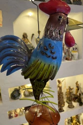 Deprem Çanı Rüzgar Zili Feng Shui Koruyucu Horoz Metal El İşi 5 Beş Metal borulu - 5