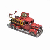 Dekoratif Metal İtfaiye Araba Kumbaralı Fotoğraf Çerçeveli - 4