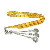 Kesme Model Püsküllü 9-14mm Ateş Sıkma Kehribar Tesbih thumbnail 2