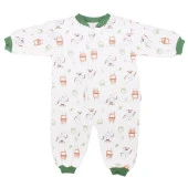 Unisex Yeşil Ekru Robot Desenli Uyku Tulumu - 1