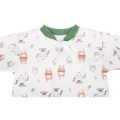 Unisex Yeşil Ekru Robot Desenli Uyku Tulumu - 2