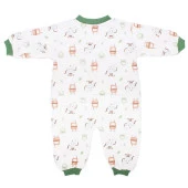 Unisex Yeşil Ekru Robot Desenli Uyku Tulumu - 3