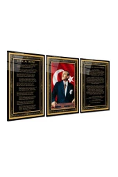 Atatürk Köşesi Triple Miyrem-Cam Tablo - 2