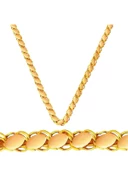 Halep Pullu Arpa Zincir 3 mm 14 Ayar Altın Kolye thumbnail 1