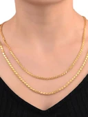 Halep Pullu Arpa Zincir 3 mm 14 Ayar Altın Kolye thumbnail 4