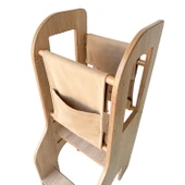 Reyo Öğrenme Kulesi, Montessori Tower, Aktivite Basamağı Yükseklik Ayarlı Naturel MDF Bej - 4