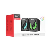 SNOPY SN-83U 2.0 MİNİ LED IŞIKLI 2WX2CH SİYAH USB GAMİNG SPEAKER HOPARLÖR - 7