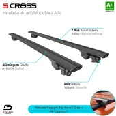 Volkswagen T-Cross (C11) için 2019 Üzeri Hook Anahtarlı Model Siyah Ara Atkı A+ Kalite thumbnail 1