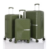 MÇS 3lü Set Kırılmaz Silikon Seyahat Valizi Bavulu V374 Haki - 1
