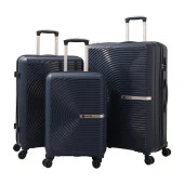 MÇS 3lü Set Kırılmaz Silikon Seyahat Valizi Bavulu V374 Lacivert thumbnail 1