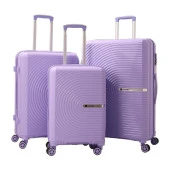 MÇS 3lü Set Kırılmaz Silikon Seyahat Valizi Bavulu V374 Lila thumbnail 1