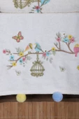 6 lı Kuş Nakışlı El Yüz Havlu Seti Ponponlu Hediyelik Çeyizlik El Yüz Havlu Takımı 50 x 90 Cm - 4