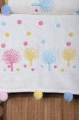6 lı Renkli Ağaç Nakışlı El Yüz Havlu Seti Ponponlu Hediyelik Çeyizlik El Yüz Havlu Takımı 50 x 90 Cm - 4