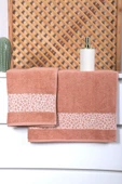 2 Parça Jakarlı Kadın-Erkek Banyo Havlu Takımı Leo 90x150 Cm - 12