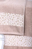 2 Parça Jakarlı Kadın-Erkek Banyo Havlu Takımı Leo 90x150 Cm - 9
