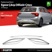 Volkswagen Polo 6 için Hatchback Makyajlı Krom Egzoz Çıkışı Difüzör 2021 Üzeri - 1