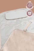 Anne Bebek Bakım Örtüsü Yenidoğan Alt Açma Değiştirme Solid Bej Organizer Pedi Minderi Çift Taraflı thumbnail 3