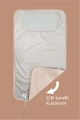 Anne Bebek Bakım Örtüsü Yenidoğan Alt Açma Değiştirme Solid Bej Organizer Pedi Minderi Çift Taraflı thumbnail 4