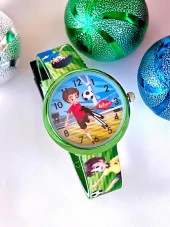 Kids.3.677 Lee Cooper Sembollü Kanvas Kordon Figür İşlemeli Unisex Çocuk Kol Saati - 2