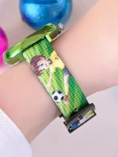 Kids.3.677 Lee Cooper Sembollü Kanvas Kordon Figür İşlemeli Unisex Çocuk Kol Saati - 4