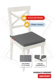 XPERMATE Sandalye Minderi Su İtici, UV-Güneş Dayanımı 40x40x4 Cm Sünger, Fermuar, Bağcıklı Antrasit - 2