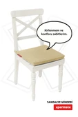 XPERMATE Sandalye Minderi Su İtici, UV-Güneş Dayanımı 40x40x4 Cm Sünger, Fermuar, Bağcıklı Bej thumbnail 1