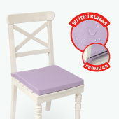XPERMATE Sandalye Minderi Su İtici, UV-Güneş Dayanımı 40x40x4 Cm Sünger, Fermuar, Bağcıklı Lila - 1