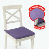XPERMATE Sandalye Minderi Su İtici, UV-Güneş Dayanımı 40x40x4 Cm Sünger, Fermuar, Bağcıklı Mor - 1