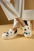 Pembe Potin Yüksek Taban Jibbitzli Eva Comfort Kadın Sandalet DNZ224-24BejSiyah - 3