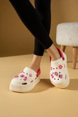 Pembe Potin Yüksek Taban Jibbitzli Eva Comfort Kadın Sandalet DNZ224-24BejFuşya - 2