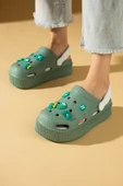 Pembe Potin Yüksek Taban Jibbitzli Eva Comfort Kadın Sandalet DNZ224-24 - 4