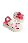 Pembe Potin Yüksek Taban Jibbitzli Eva Comfort Kadın Sandalet DNZ224-24BejFuşya - 4