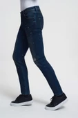 Loft 2033755 Mavi Erkek Ricardo Slim Fit Normal Bel Daralan Paça Yırtık Boya Detaylı Kot Pantolon - 2